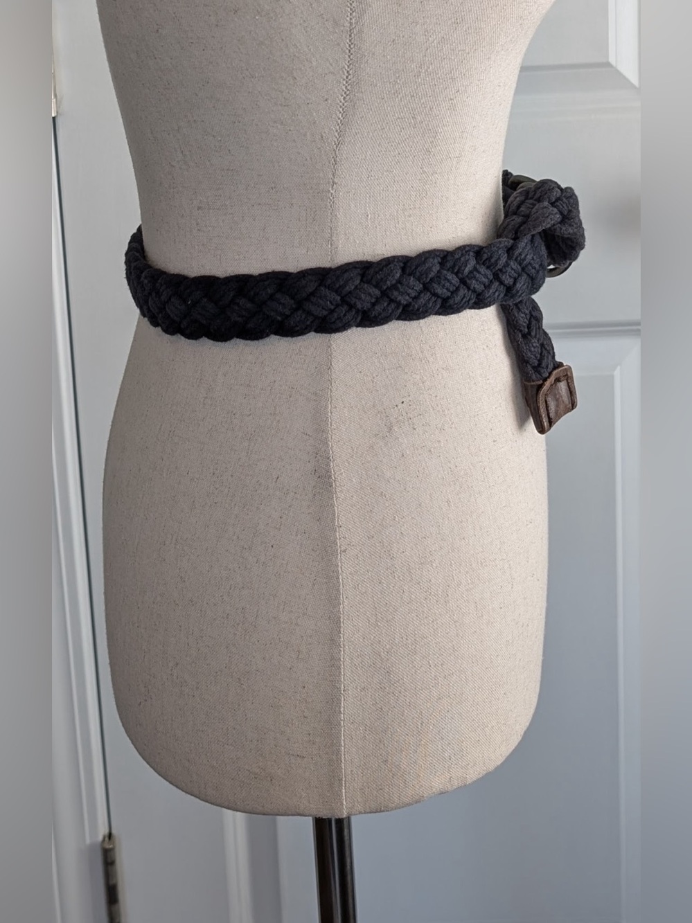 Vintage Abercrombie & Fitch Braided Belt Navy Size 8 - Picture 5 of 8
